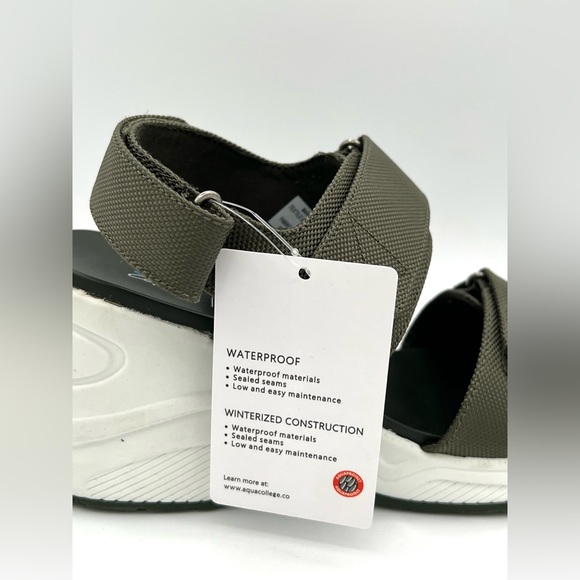 Aqua College Mara Slingback Sporty Wedge Olive Textile Women's Sandals Size 8.5M - Picture 10 of 12